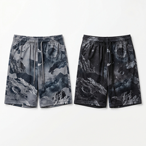 Pantalones Cortos de Malla para Hombre con Logotipo Personalizado al por Mayor, Estampado Sublimado de Galaxia Espacial, Estilo Urbano, Transpirables, de Alto Gramaje, para Hip Hop y Gimnasio - Product Image 1