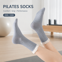Chaussettes de Pilates antidérapantes à bout ouvert, respirantes et extensibles pour le yoga, la barre, la danse et l'entraînement, pour femmes, couleur et logo personnalisés, fournisseur OEM ODM