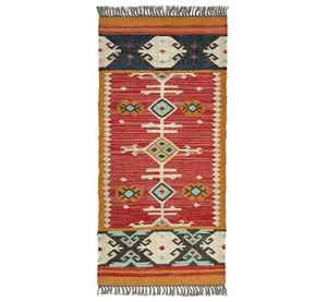 Tapis Kilim en jute et laine tissés à la main, joyeux et lumineux, pour salon, chambre et bureau - Product Image 3