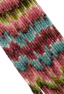 Turmalina AAA de 2mm-3mm, cuentas redondas microfacetadas, turmalina natural multicolor, piedra semipreciosa, cuentas sueltas para la elaboración de joyería. - Product Image 3