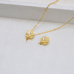 Ensemble de boucles d'oreilles et de pendentifs en argent S925, anneau ouvert actif DIY avec support vide, accessoires de bijoux fins personnalisés, série 1292 - Product Image 3