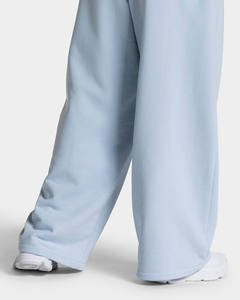 Pantalones Deportivos Rectos de Felpa para Mujer, Color Azul Claro, Corte Regular, 100% Algodón, con Cordón, para Invierno, Precio de Fábrica - Product Image 6