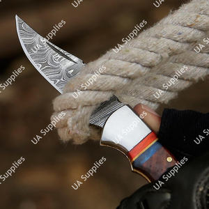 Couteau de poche pliant de survie en plein air en acier Damas forgé à la main avec manche en bois, support ODM OEM - Product Image 5