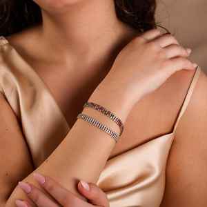 Ensemble de bijoux multi-bracelets tennis PVD étanches en argent sterling 925 plaqué or 14 carats, cadeaux d'anniversaire pour elle - Product Image 5