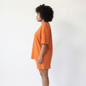 Conjunto de camiseta y pantalón corto de algodón 100% para mujer, talla grande, con estampado puff, hombros caídos, ropa deportiva de verano de dos piezas - Product Image 3