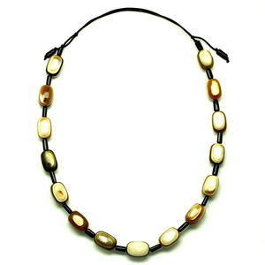 Vente en gros de collier à chaîne à maillons unisexe écologique en corne de buffle tendance vintage fabrication de stock anniversaire perle/diamant - Product Image 1