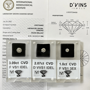 D'vins Jewels - Diamantes Cultivados en Laboratorio de 0.5CT, 1CT, 1.5CT, 2CT, 3CT, 4CT, 5CT y 6CT, Corte Brillante Redondo, CVD HPHT - Product Image 3