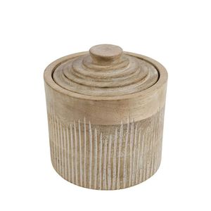 Vintage style wooden <b>storage</b> jar <b>container</b> for farmhouse <b>kitchen</b> decor and natural food <b>storage</b> organization - Product Image 4