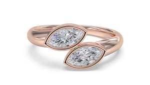 Anillo Toi Moi de Plata 925 Original con Moissanita Corte Marquesa de East West para Mujer, Regalo Fino para Propuesta de Matrimonio para Novia - Product Image 6