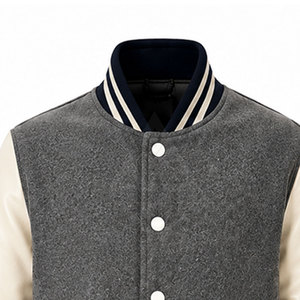 Veste à patchs brodés pour hommes en mélange de laine avec boutons-pression, style décontracté, vêtement d'extérieur tendance, vente en gros personnalisée, directement de l'usine - Product Image 6