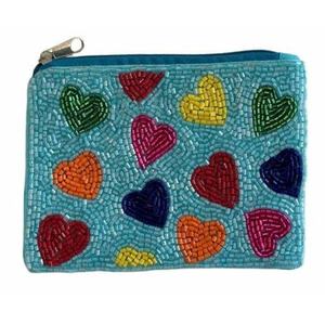 Monedero con Cuentas en Forma de Corazón Multicolor, Mini Bolsa con Cierre, Perfecta para Llevar Llaves, Dinero en Efectivo, Tarjetas, Monedas y Maquillaje, Accesorio para Niñas y Mujeres - Product Image 1
