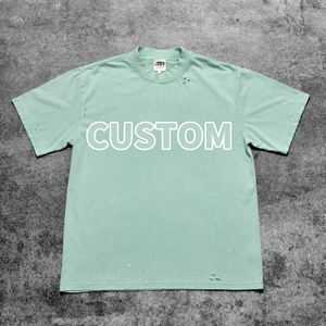 2026Spring Summer Vintage Distressed Washed Men Oversized <b>Tshirts</b> Custom Your Own Logo 100% Cotton Heavyweight Acid Wash T-Shirt - Product Image 6