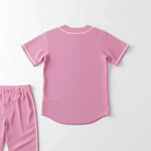 Styliro <b>Baseball</b> Jersey Unisex Adult Short Sleeve Pink Tackle Twill Print Breathable Regular Fit All Seasons - Product Image 3