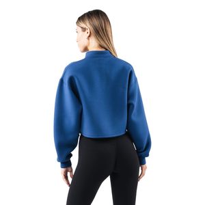 Blouson bomber court bleu roi pour femme, fermeture éclair intégrale, manches longues, sweat-shirt en polaire, décontracté, pour la gym, l'entraînement, vêtement de sport, vêtement d'extérieur tendance - Product Image 6
