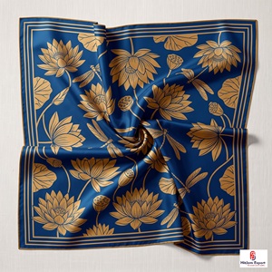 Custom <b>Printed</b> Silk Feel Square Headscarf Soft Lightweight OEM ODM Manufacturer Madeira Custom Fabric Products Wholesale - Product Image 4