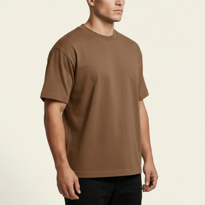 T-shirt pour homme en polyester/coton marron, col rond, coupe classique, motif décontracté, manches courtes, respirant, jersey écologique - Product Image 4