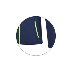 Ensemble de survêtement sportif unisexe bleu marine, manches longues, fermeture éclair, respirant, tricoté, deux pièces, vêtements de sport pour toutes les saisons - Product Image 4