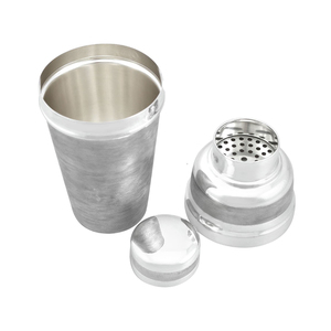 Textured Silver Cocktail Shaker Featuring A Detailed Pattern And Sleek Metallic Finish Stylish <b>Bar</b> <b>Tool</b> Built For Mixing Drinks - Product Image 4