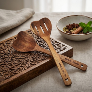 Cuchara de Servir Personalizada de Madera de Acacia Pequeña |   Servidor de Ensalada de Madera Ecológico para Frascos, Miel, Especias y Uso en la Cocina |   Apto para lavavajillas - Product Image 2