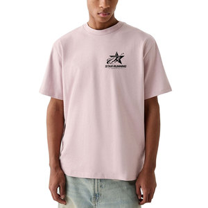 T-shirt décontracté surdimensionné en toile avec logo personnalisé imprimé, coupe ample, 100% coton, respirant, grande taille pour hommes - Product Image 1