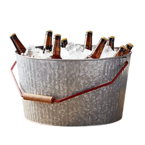 Seau à glace ovale galvanisé pour vin et bière, portable, pour fêtes, articles de bar, seau à champagne avec poignée en corde - Product Image 6