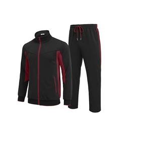 Conjuntos deportivos de 2 piezas para hombre, traje deportivo cálido para correr, conjunto deportivo informal con cremallera completa, 100% poliéster, algodón - Product Image 2