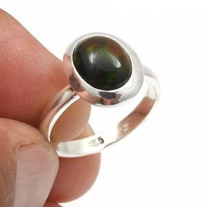 Fine Quality 925 <b>Silver</b> Jewelry Geometric Oval Cut Black <b>Opal</b> Gemstone <b>Ring</b> Women Fashion Vintage Style Bohemian Jewelry - Product Image 2
