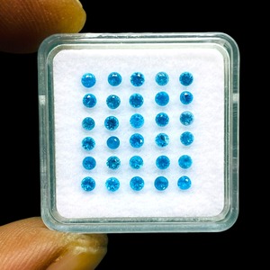 Apatita Azul Neón Natural de 2 mm, Corte Diamante Redondo, Piedras Preciosas Sueltas de Apatita Neón, Precio al por Mayor, Lote a Granel para la Fabricación de Joyas - Product Image 6