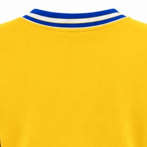 Yellow Epsilon Pi Women's Crew Neck Sweater Blue Greek Letter Embroidery White Striped Collar Cuffs Sorority Knit Pullover - Product Image 6