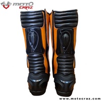 Bottes de moto personnalisées Flash Gear MC-MRB-07 en cuir imperméable avec protection TPU moulée, coupe-vent, grande taille, protection de la cheville, pour la course