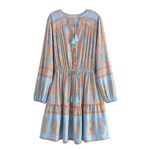 Vestido Mini Informal Estampado para Mujer, Ropa Cómoda para el Verano - Product Image 1
