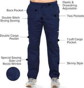 Hauts de blouse bleu marine pour femmes, manches courtes, col en V, ensemble uniforme d'hôpital pour les professionnels de la santé - Product Image 3