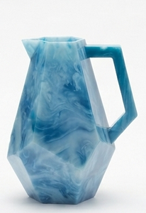 Blue Matte Ceramic Pitcher Mug Wave Pattern Drinkware <b>Empty</b> with Handle for Home Decor & Travel Customised Size & Shape Jugs - Product Image 4