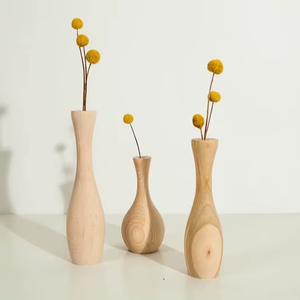 แจกันดอกไม้ไม้ทำมือสุดหรู ผลิตจากไม้ธรรมชาติ เหมาะสำหรับจัดแสดงดอกไม้ - Product Image 1