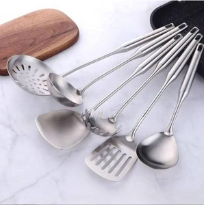 Cucharas de cocina de acero inoxidable de primera calidad al por mayor para restaurantes y utensilios de cocina, juego de cucharas de cocina - Product Image 5