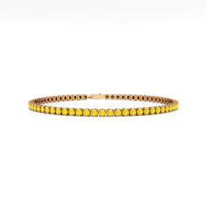 Pulsera de Tenis de Oro de 14K con Zafiro Amarillo Natural, Gema Preciosa, Joyería Fina Personalizada 2026, Regalo de Lujo para Fiestas - Product Image 2