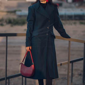 Abrigo Largo de Lana para Mujer, Estilo Urbano, Invierno, Transpirable, de Alta Calidad, Casual, Moderno, con Forro de Algodón - Product Image 3