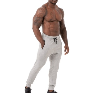 Venta al por mayor de alta calidad con cordón Joggers cremallera bolsillo peso pesado 100% algodón Slim Fit Fleece Plain Men Gym Jogger - Product Image 5