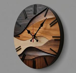 Elegant Round 10 Inch Wooden Quartz Wall <b>Clock</b> Needle Display Single Face Design <b>Modern</b> Scandinavian Home Decoration for Wedding - Product Image 5
