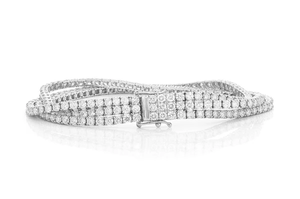 Pulsera de tenis de lujo de oro macizo de 18 quilates con diamantes de talla brillante redonda, engaste en canal, unisex, para uso diario, certificado GIA - Product Image 1