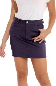 High-Waist Casual Denim Skirt with Frayed Hem for Women - Trendy Denim Skirt with the Comfort Cotton - Product Image 4