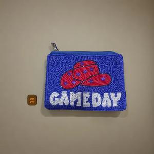 Porte-monnaie artisanal en perles vertes avec motif cœur et GOLF |   Petite pochette à fermeture éclair pour perles, couleurs et tailles personnalisées - Product Image 2