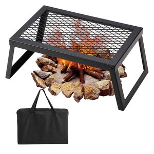 Grille de cuisson pliable robuste de 18 pouces en acier pour foyer de camping, équipement de cuisson portable pour le camping - Product Image 5