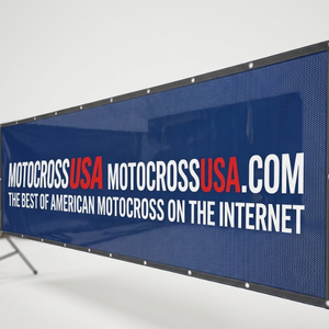 Portable Windproof Mesh Fabric Display <b>Banner</b> with Custom Digital Print for Outdoor Promotion - Product Image 1