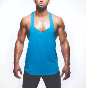 High Quality <b>Men</b> Summer Fitness Tank Tops Custom Made China Polyester Solid Color Button Hood Sublimation Print <b>Singlets</b> - Product Image 6