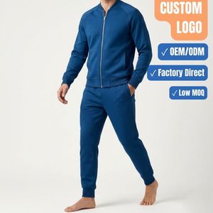 Custom Men Tracksuit Set <b>Jacket</b> and Jogger Pants Gym Training Tracksuit with Custom Logo OEM Factory - Product Image 1