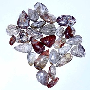 Agate Crazy Lace Naturelle, Cabochon de Quartz, Non Traité, Coupe Ovale, Coupe Poire, Effet de Couleur, Certifié par un tiers, Tailles personnalisables - Product Image 4