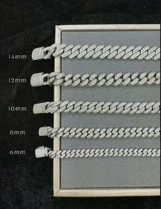 สร้อยคอเงินแท้ 925 ประดับเพชรโมอิสซาไนต์ทรงเหลี่ยม คิวบันลิงค์ ดีไซน์ฮิปฮอป เหมาะสำหรับงานปาร์ตี้ ของขวัญสำหรับแฟนหนุ่ม - Product Image 3