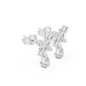 10K White <b>Gold</b> Lab Grown Diamond Marquise Butterfly Drop <b>Earrings</b> with Pear <b>Dangle</b> Rhodium Plated Luxury Women's Jewelry - Product Image 4