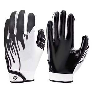 Gants de football américain en cuir de haute qualité fabriqués au Pakistan, ajustement confortable, couverture complète de la main, respirants, sangle de poignet réglable, unisexe - Product Image 1